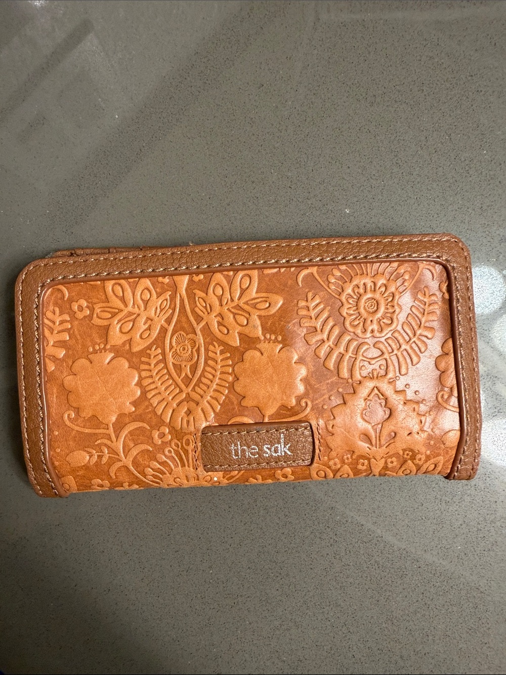 The Sak Embossed Floral Leather Envelope Wallet
